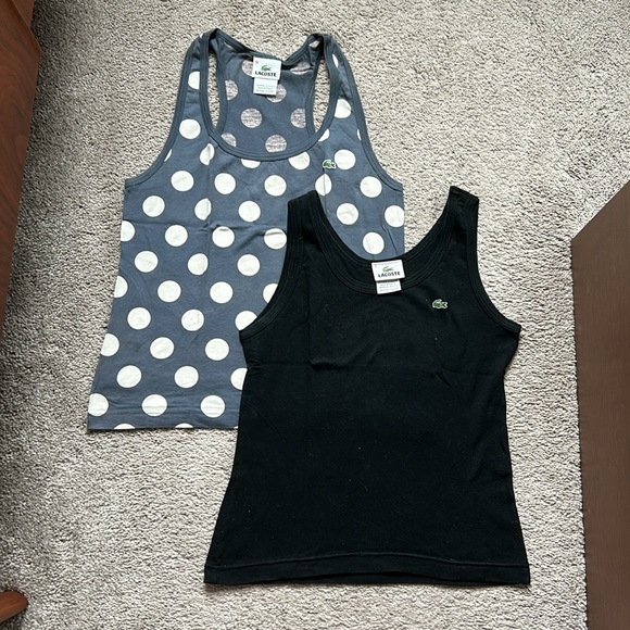 Lacoste Tops - 2 for 1! Lacoste tank tops. Polka dot Racer back
